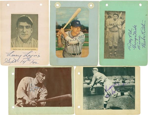 Baseball Autographs - Autograph Book Collection Of Four With Two Ruths, Foxx, Ott, Cobb and More