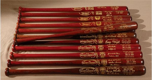 Baseball Equipment - Run of Baseball Hall of Fame Induction Bats (64)