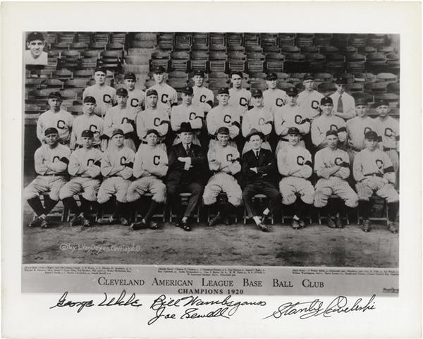 Baseball Autographs - 1920 Cleveland Indians Signed Photo