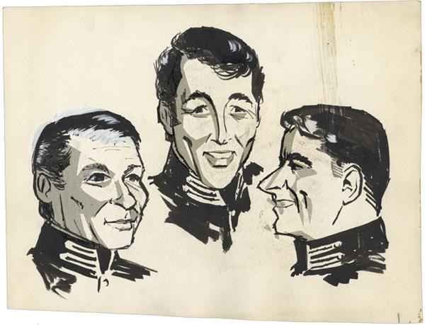 Frank Sinatra - Sergeants Three “Rat Pack” Original Art by Don Irwin (1962)