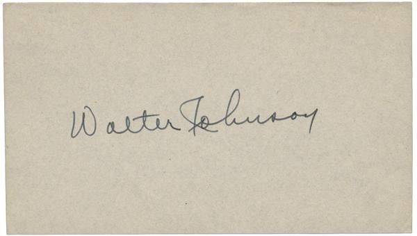 Baseball Autographs - Walter Johnson Signature