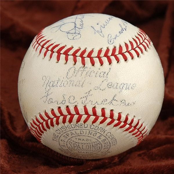 Baseball Autographs - Ty Cobb &amp; Honus Wagner Signed Baseball