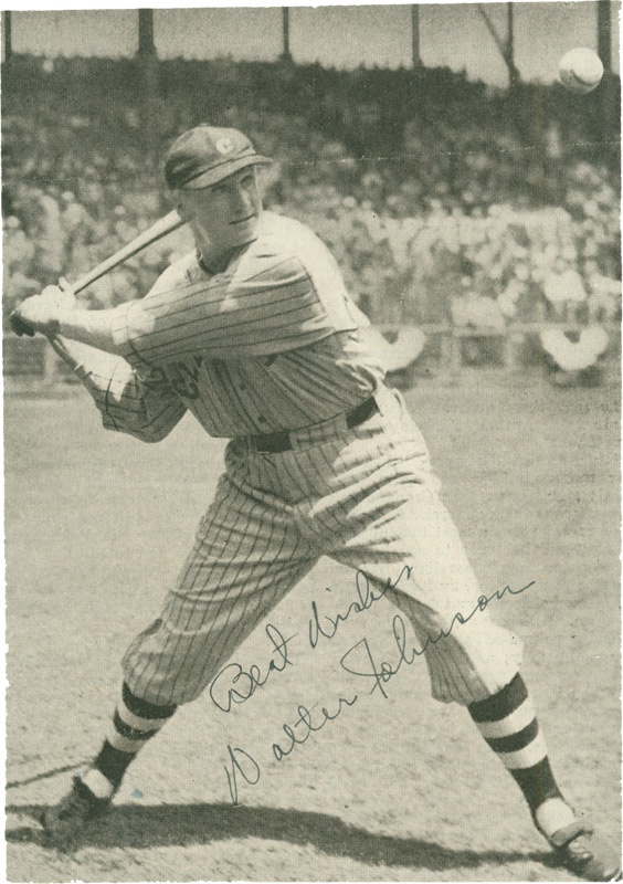 Baseball Autographs - Walter Johnson Signed Photo (4.25x6.25&quot;)