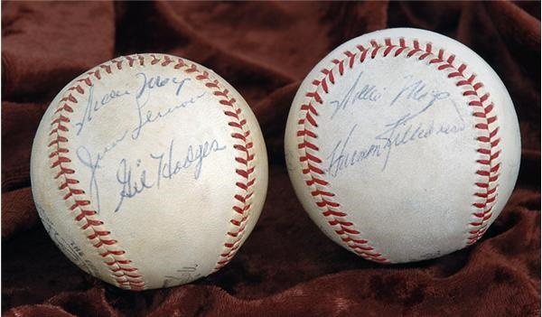 Baseball Autographs - 1960&#39;s Home Run Derby TV Show Signed Baseballs (2)