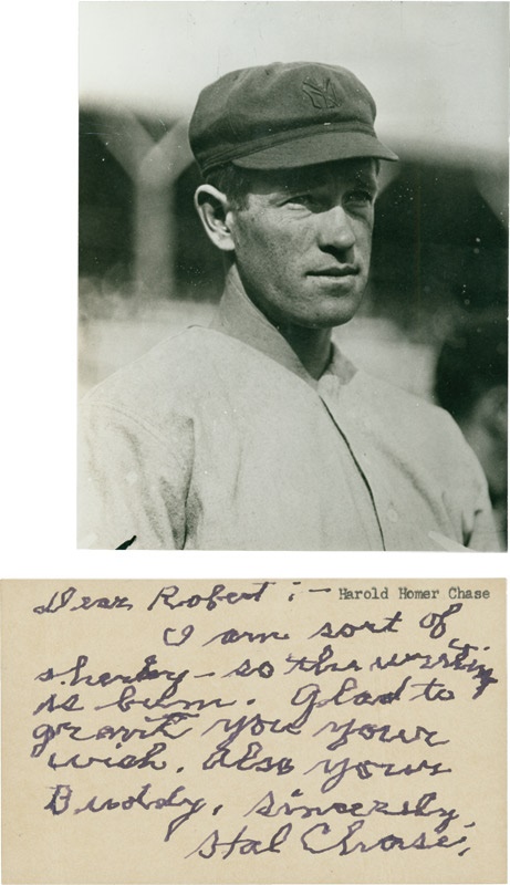 Baseball Autographs - Hal Chase Handwritten Signed Letter on 3x5&quot; Card
