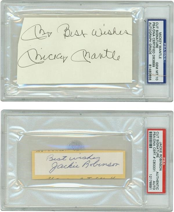 Baseball Autographs - Graded Signature Collection with Jackie Robinson and Mickey Mantle (11)