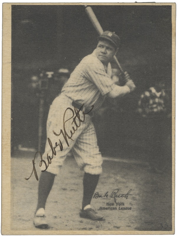 Babe Ruth Autographed 1929 Kashin Card