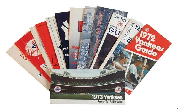 NY Yankees, Giants & Mets - Group of Vintage Yankee Press Guides (13)
