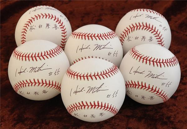 NY Yankees, Giants & Mets - Hideki Matsui Single Signed Baseballs In English and Japanese (6)