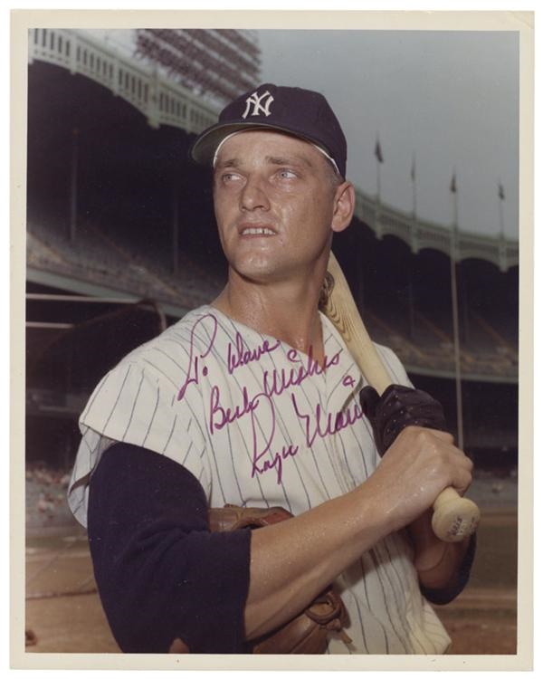 NY Yankees, Giants & Mets - Roger Maris Signed 8x10&quot; Color Photo