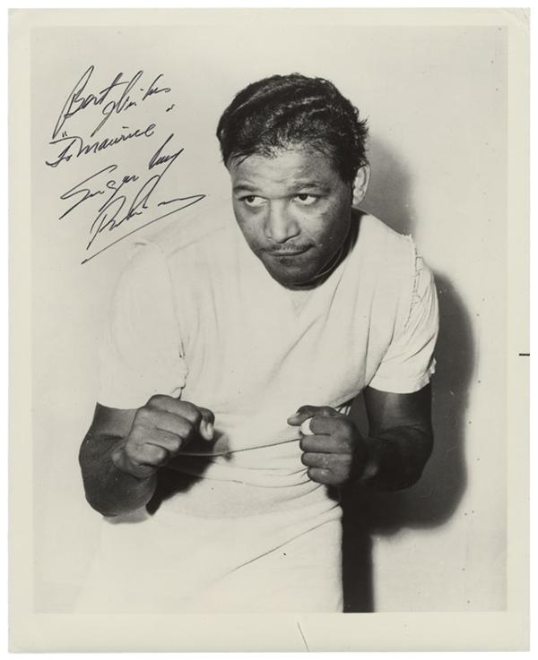 Muhammad Ali & Boxing - Sugar Ray Robinson Signed 8x10&quot; Photo