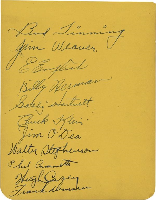 Baseball Autographs - Circa 1934 Chuck Klein Signed Album Page