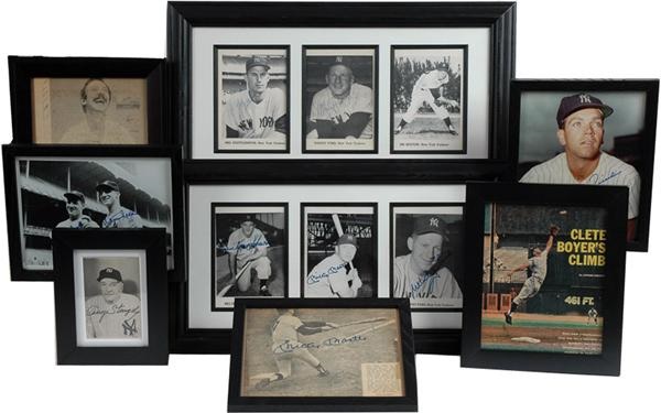 Baseball Autographs - Collection of Yankees Signed Items W/Mantle, DiMaggio &amp; Stengel (15)