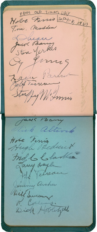 Baseball Autographs - 1930 Old-Timer&#39;s Game Autograph Book With Ty Cobb, Cy Young and Homerun Baker