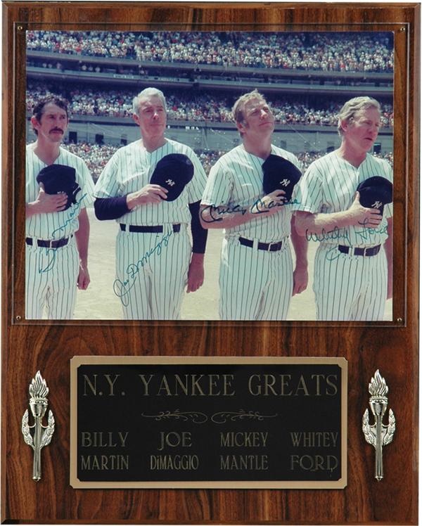 NY Yankees, Giants & Mets - Mickey Mantle - Joe DiMaggio - Billy Martin - Whitey Ford Signed Photo (11X14&quot;)