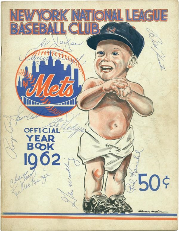 Baseball Autographs - 1962 New York Mets Vintage Signed Yearbook