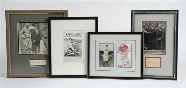 Baseball Autographs - Signature Collection Of Four With Maris, Speaker, Maranville and Mack