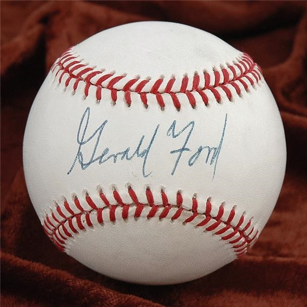 Baseball Autographs - Gerald Ford Single Signed Ball