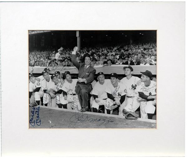 NY Yankees, Giants & Mets - Joe DiMaggio Throwing Out First Pitch Of 1952 World Series Signed Photo (8x10&quot;)