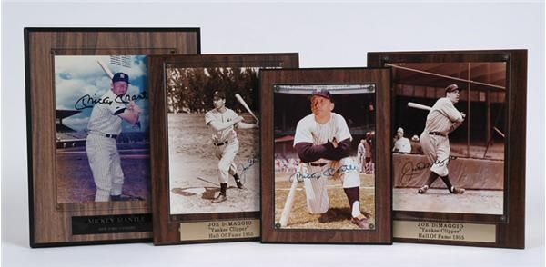 NY Yankees, Giants & Mets - Mickey Mantle and Joe DiMaggio Autograph Collection (4)