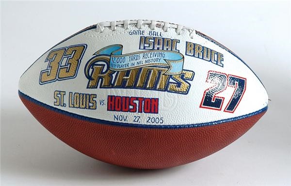 - Isaac Bruce 12,000 Receiving Yards Game Ball Presented to Him