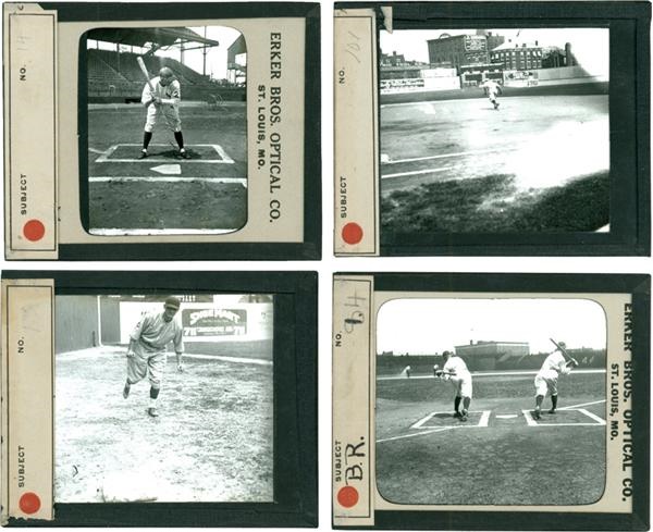 Collection of Vintage Baseball Glass Plate Negatives and Slides