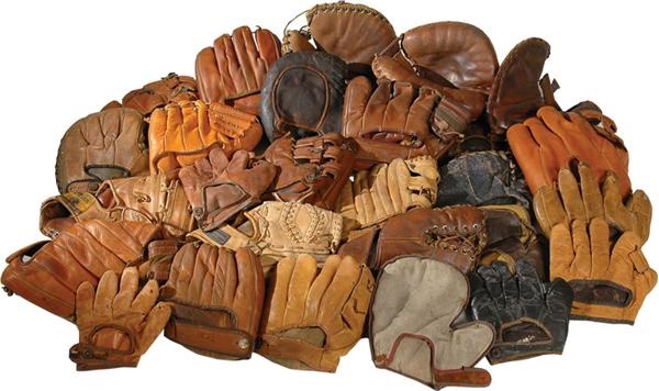 Baseball Equipment - Collection of Vintage Baseball Gloves (27)
