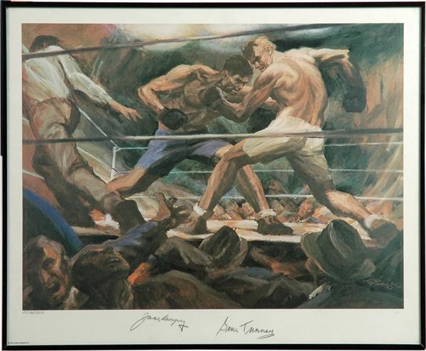 Muhammad Ali & Boxing - Jack Dempsey vs. Gene Tunney Signed Sports Illustrated Print