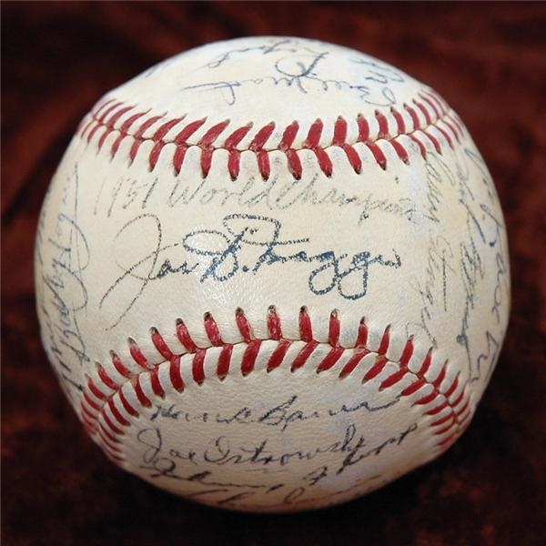 NY Yankees, Giants & Mets - 1951 New York Yankees Team Signed Baseball From Casey Stengel