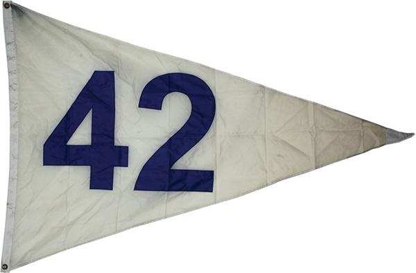 Memorabilia - Jackie Robinson Retired Number "42" Flag From Busch Stadium