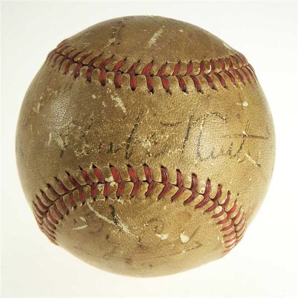 1946 Babe Ruth Ty Cobb Tris Speaker Signed Baseball