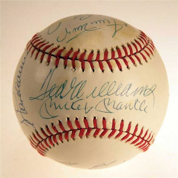 - 500 Home Run Club Signed Baseball with 11 Signatures