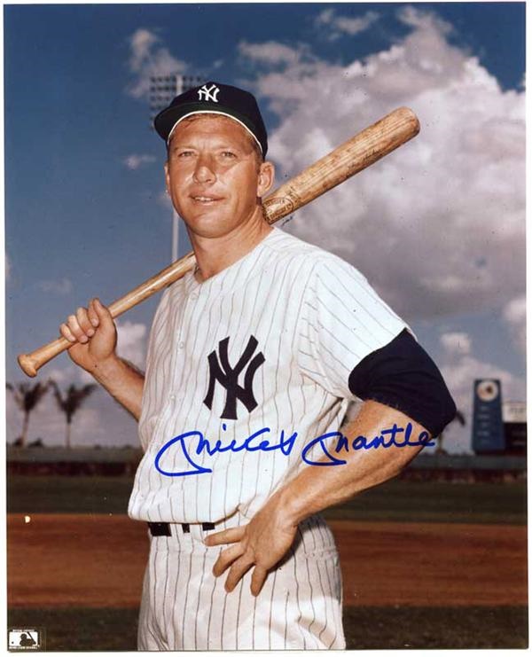 - Mickey Mantle Signed 8 x 10'' Photograph