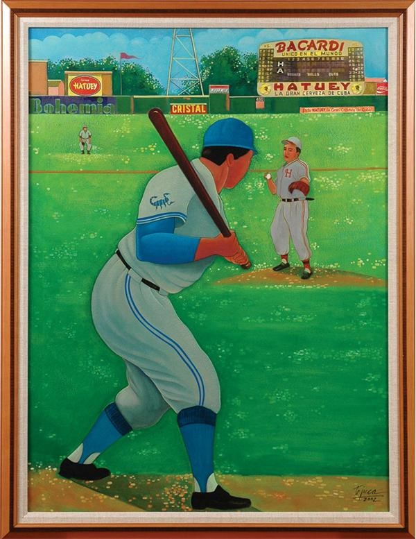 - Batter and Pitcher Cuban Baseball Painting by Tejuca (2002)