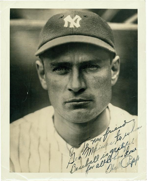 NY Yankees, Giants & Mets - Wally Pipp Signed Photograph