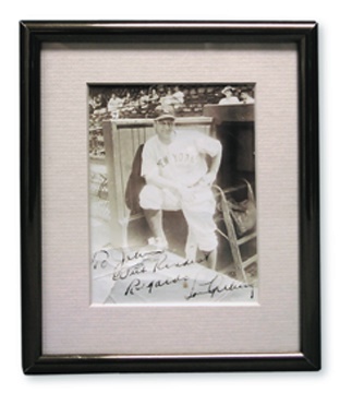 - 1930's Lou Gehrig Signed Photograph (5x7" framed)