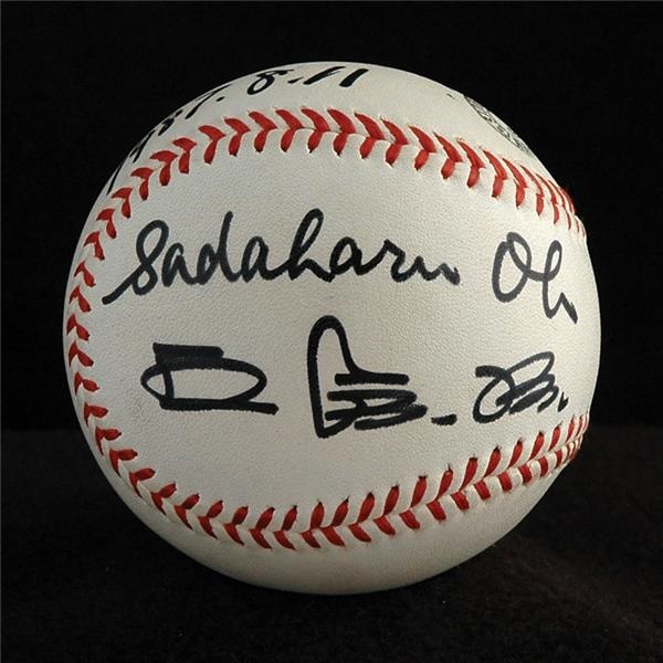 Baseball Autographs - Sadaharu Oh Single Signed Baseball In English and Japanese