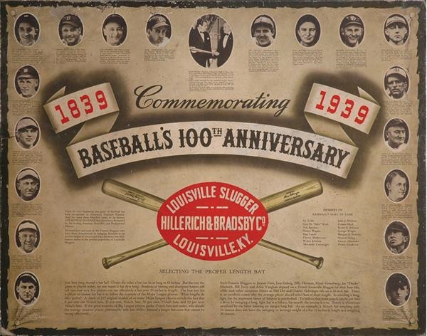 - 1939 Centennial Cardboard Ad Sign