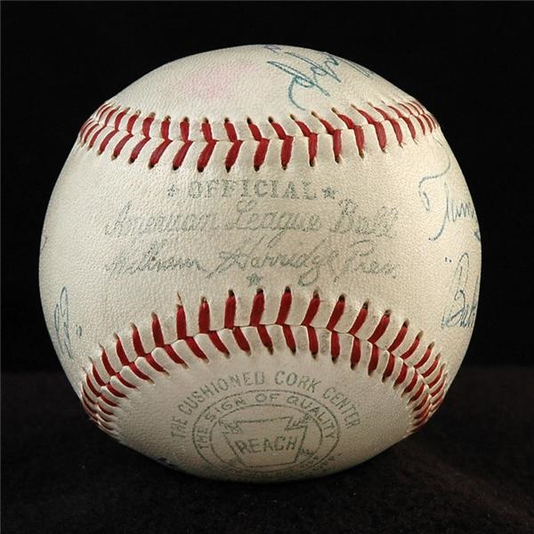 1956 World Series Umpires Signed Baseball