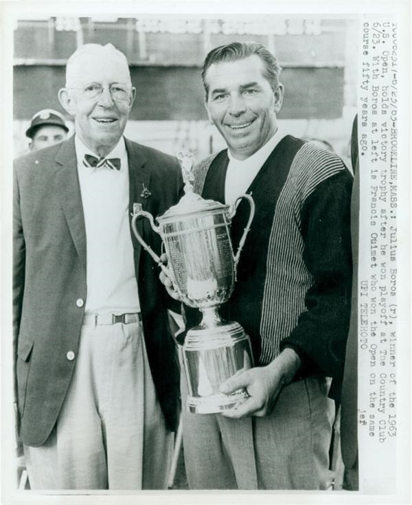 - Francis Ouimet with Walker Cup and U.S. Open Trophies (2 photos)