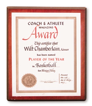 Wilt Chamberlain - 1957 Player of the Year Award
