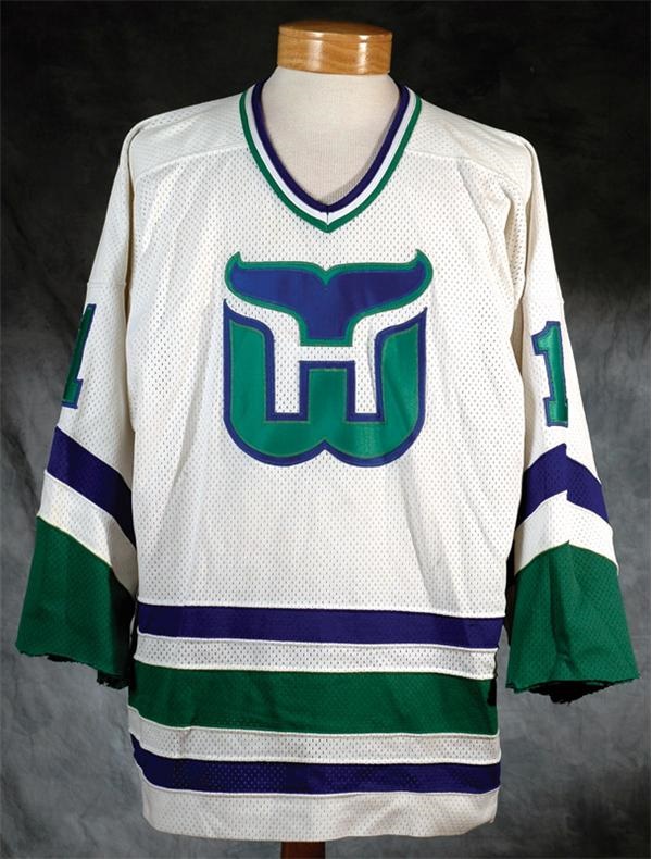 - 1986-1987 Mike Liut Hartford Whalers Game Worn Jersey