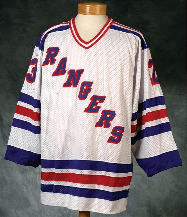- 1989-1990 Corey Millen / Lucien DeBlois New York Rangers Game Worn Jersey