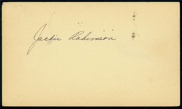 - 1949 Jackie Robinson Signed Government Postcard.