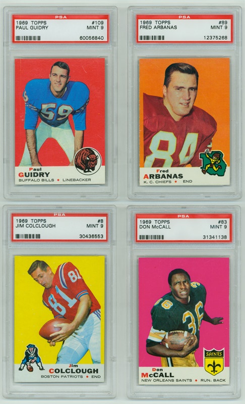 - Collection of 1969 Topps Football PSA 9 MINT (18)