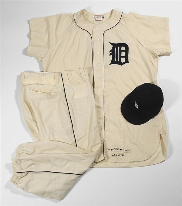 Baseball Equipment - 1959 Detroit Tigers Game Worn Jersey, Pants, with Cap