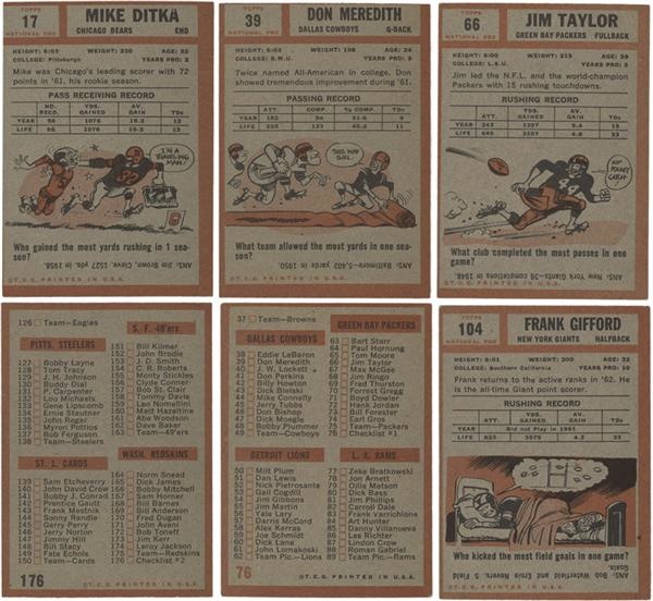 - 1962 Topps Football Complete Set &amp; 1962 Topps Bucks Set