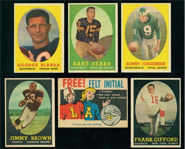 - 1958 Topps Football Complete Set With Rare Felt Initial