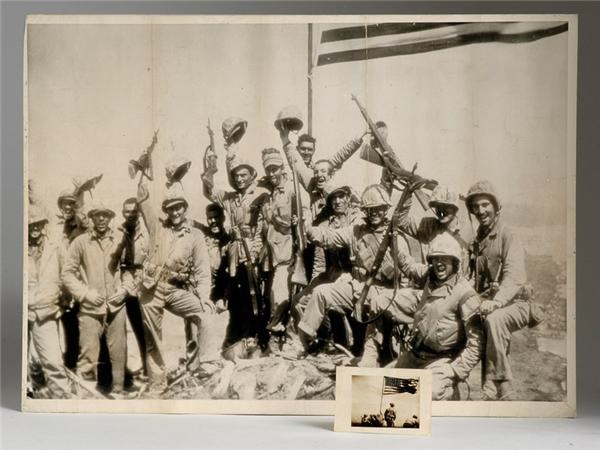 Vintage Sports Photographs - Flag Raising on Mt. Suribachi Photos (2)