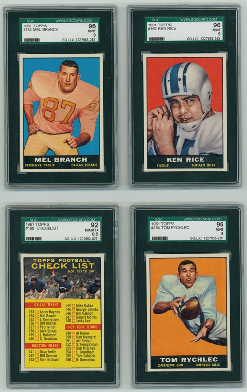 - Collection of 1961 Topps Football All SGC NM-MT+ and MINT 9 (25)